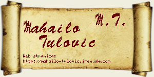 Mahailo Tulović vizit kartica